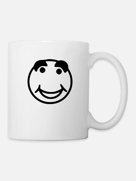 Emoji sketch happy black - Mug - white