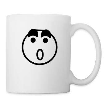 Le croquis emoji surprend le noir - Mug blanc - blanc - Droite
