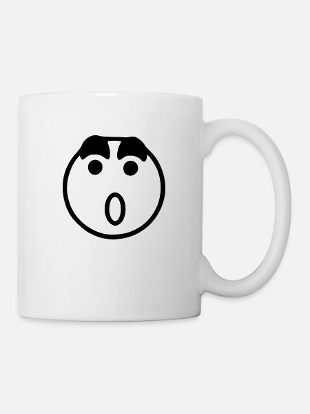 Emoji sketch surprises black - Mug - white