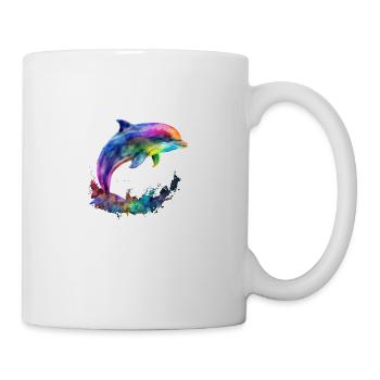 DAUPHIN ORIGINAL - EN COULEURS - Mug blanc - blanc - Droite