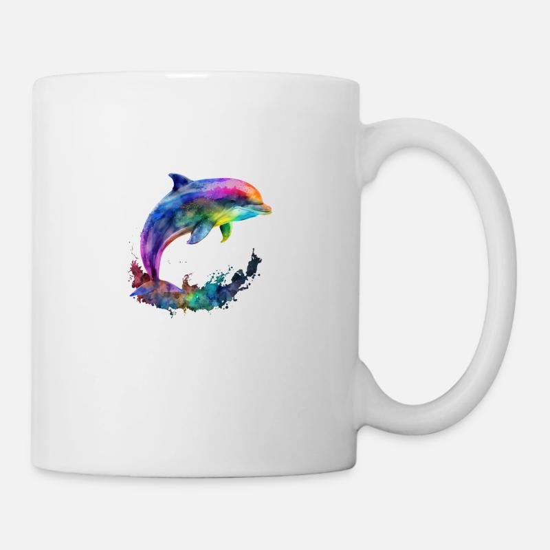 ORIGINAL DELPHIN - IN FARBE - Tasse - Weiß
