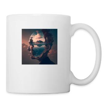 Head With a Landscape Inside - Mug - white - Right