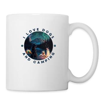 I Love Dogs And Camping und Berge Coole Art-Motive - Tasse - Weiß - Rechts