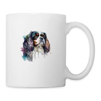 Cavalier King Charles Hund Aquarell Art-Motive - Tasse - Weiß - Rechts