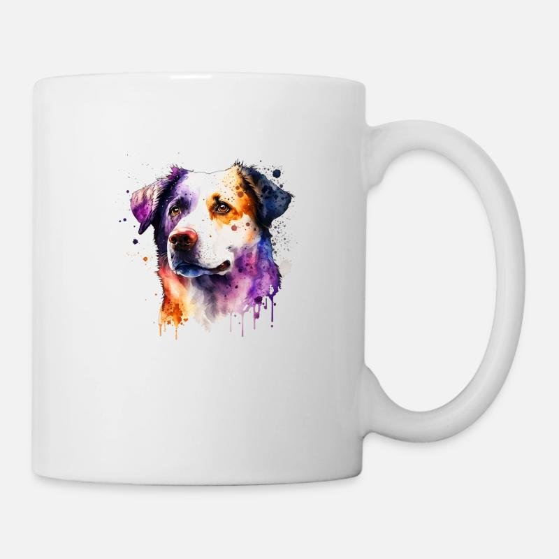 Aquarelle de chien de berger australien | Motif cool - Mug blanc - blanc