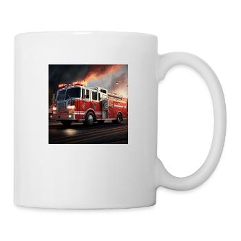 Modernes US-Feuerwehr Fahrzeug - Tasse - Weiß - Rechts