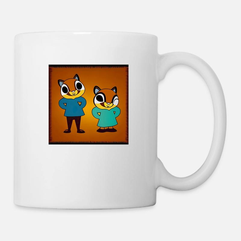 Two cheerful chipmunks - Mug - white