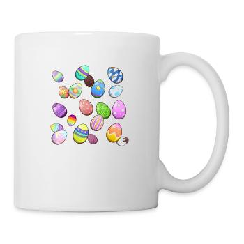 Easter Eggs Muster - Tasse - Weiß - Rechts