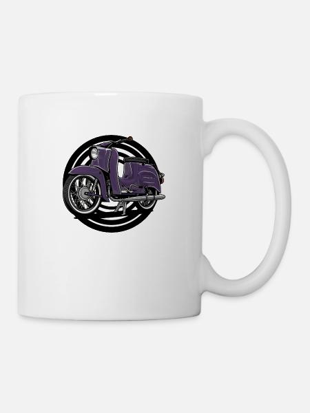 Schwalbe (lila) // Illustration - Tasse - Weiß