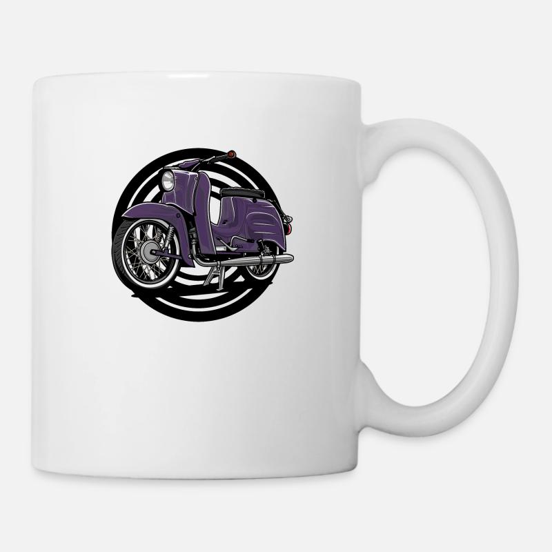 Schwalbe (lila) // Illustration - Tasse - Weiß