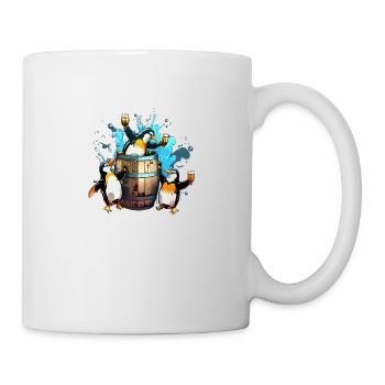 Pinguin Bier Party - Tasse - Weiß - Rechts