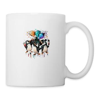 Drôle de fête de pingouins cool - Mug blanc - blanc - Droite