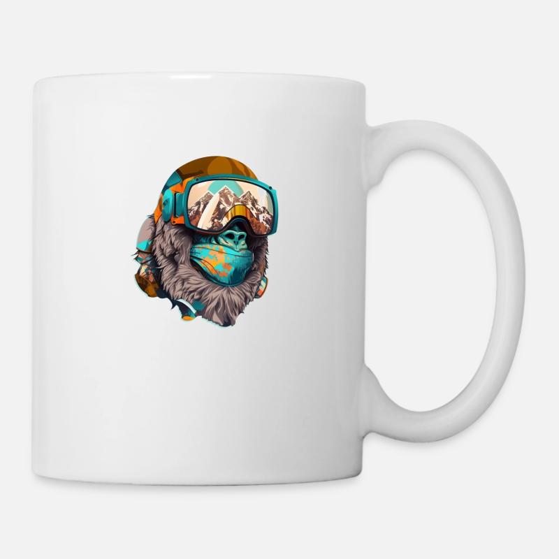 Cool gorilla skier - Mug - white