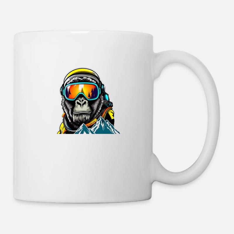 Cool gorilla skier - Mug - white