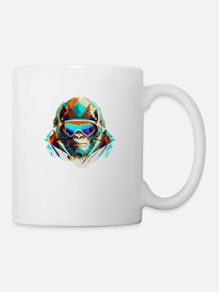 Cool gorilla skier - Mug - white