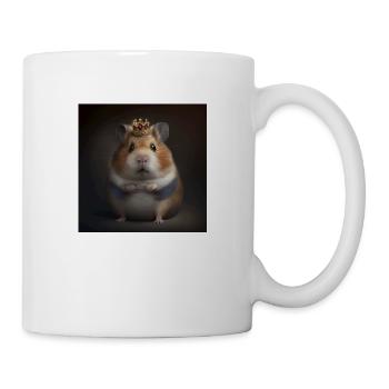 HAMSTER with KRONE, KING, modern art, design - Mug - white - Right
