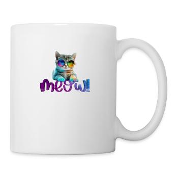 Katze - Miauen - Tasse - Weiß - Rechts