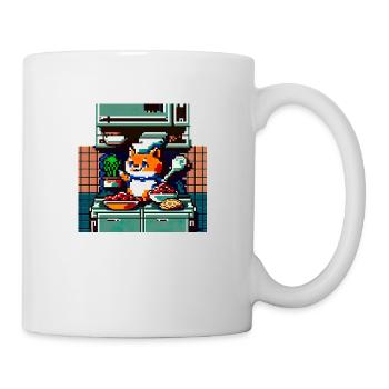 cooking cat in 8 bit as a chef in the kitchen - Mug - white - Right