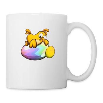 Süßes kleines Osterküken mit Ostereiern - Tasse - Weiß - Rechts