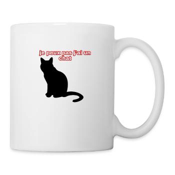 Je peux pas j'ai un chat noir - Mug blanc - blanc - Droite