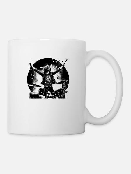 Drummer crazy boy - Tasse - Weiß