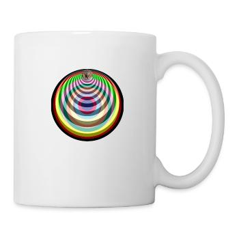 Pop Art psychedelische Katze - Tasse - Weiß - Rechts