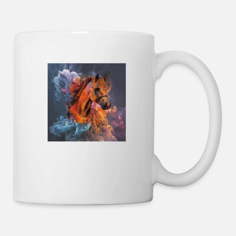Belle aquarelle de cheval - Mug blanc - blanc