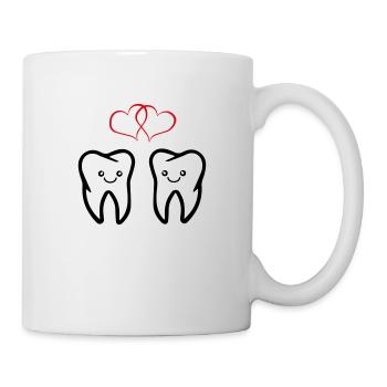 zähne verliebt - Tasse - Weiß - Rechts