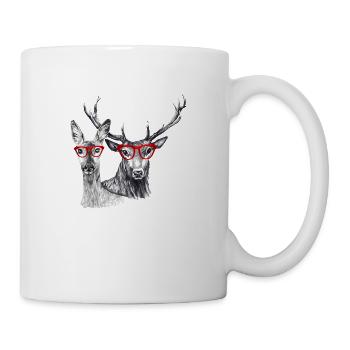 Deer and doe - Mug - white - Right