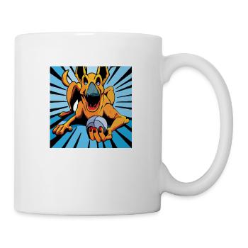 a dog with a ball illustroke 2 - Mug - white - Right