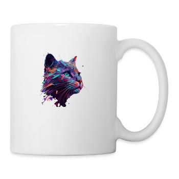 Psychedelische Katze - Tasse - Weiß - Rechts