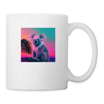 KOALA VAPORWAVE, modern art, neon colors - Mug - white - Right