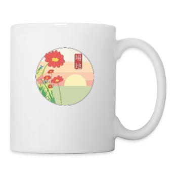 Feldblumen im Sonnenaufgang - Tasse - Weiß - Rechts