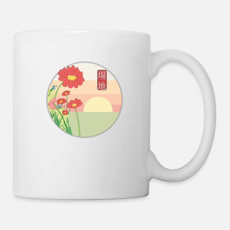 Field flowers at sunrise - Mug - white