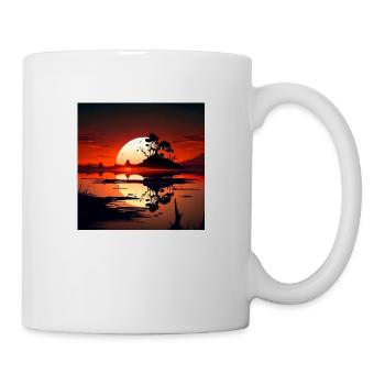 Sonnenuntergang - Tasse - Weiß - Rechts