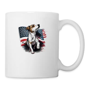 Jack Russell USA Flag Idée cadeau - Mug blanc - blanc - Droite