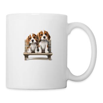 2 Beagles on Bank Gift - Mug - white - Right