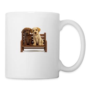 2 Labradors on Bank Gift - Mug - white - Right