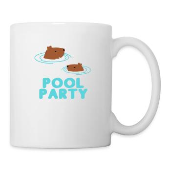 Capybara Pool Party - Tasse - Weiß - Rechts