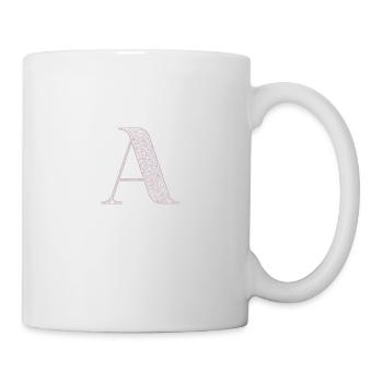 Mandala Monogram Initial in Dusky Pink - Letter A - Mug - white - Right
