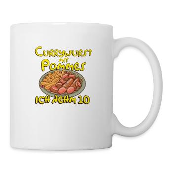 Currywurst with fries I take 10 gift - Mug - white - Right
