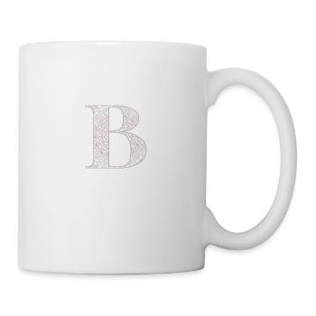 Mandala Monogram Initial in Dusky Pink - Letter B - Mug - white - Right