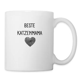 Beste Katzen Mama - Katzenmama Muttertagsgeschenk - Tasse - Weiß - Rechts