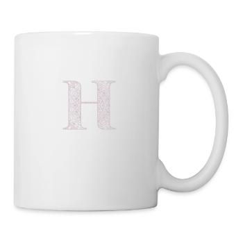 Mandala Monogram Initial in Dusky Pink - Letter H - Mug - white - Right