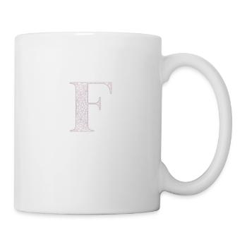 Mandala Monogram Initial in Dusky Pink - Letter F - Mug - white - Right