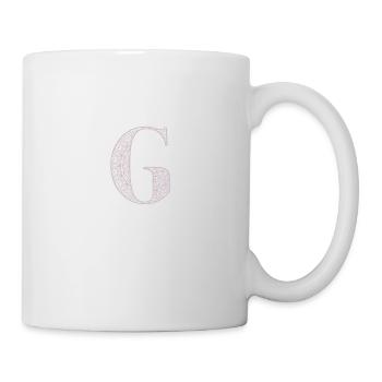 Mandala Monogram Initial in Dusky Pink - Letter G - Mug - white - Right
