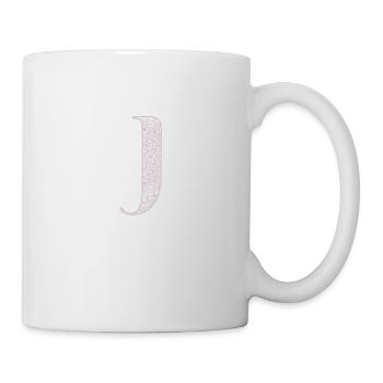 Mandala Monogram Initial in Dusky Pink - Letter J - Mug - white - Right