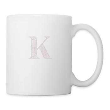 Mandala Monogram Initial in Dusky Pink - Letter K - Mug - white - Right