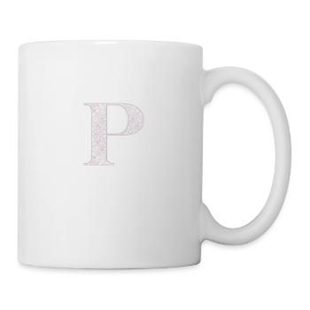 Mandala Monogram Initial in Dusky Pink - Letter P - Mug - white - Right