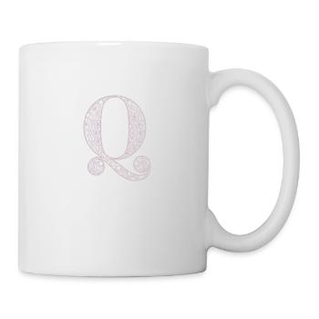 Mandala Monogram Initial in Dusky Pink - Letter Q - Mug - white - Right